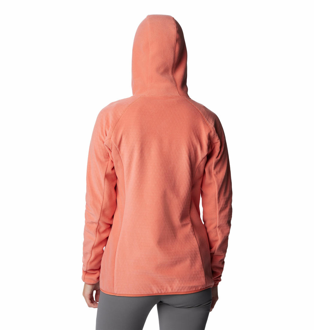 Columbia Women Orange W Outdoor Tracks Hooded FZ Fleece Jacket