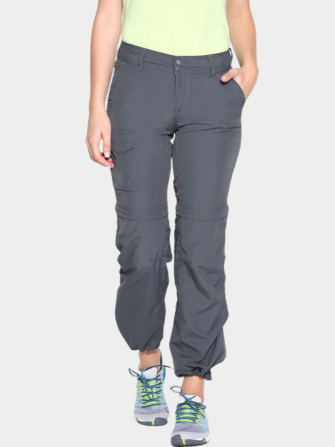 Columbia Women Grey Silver Ridge Convertible Pant (Sun Protection)