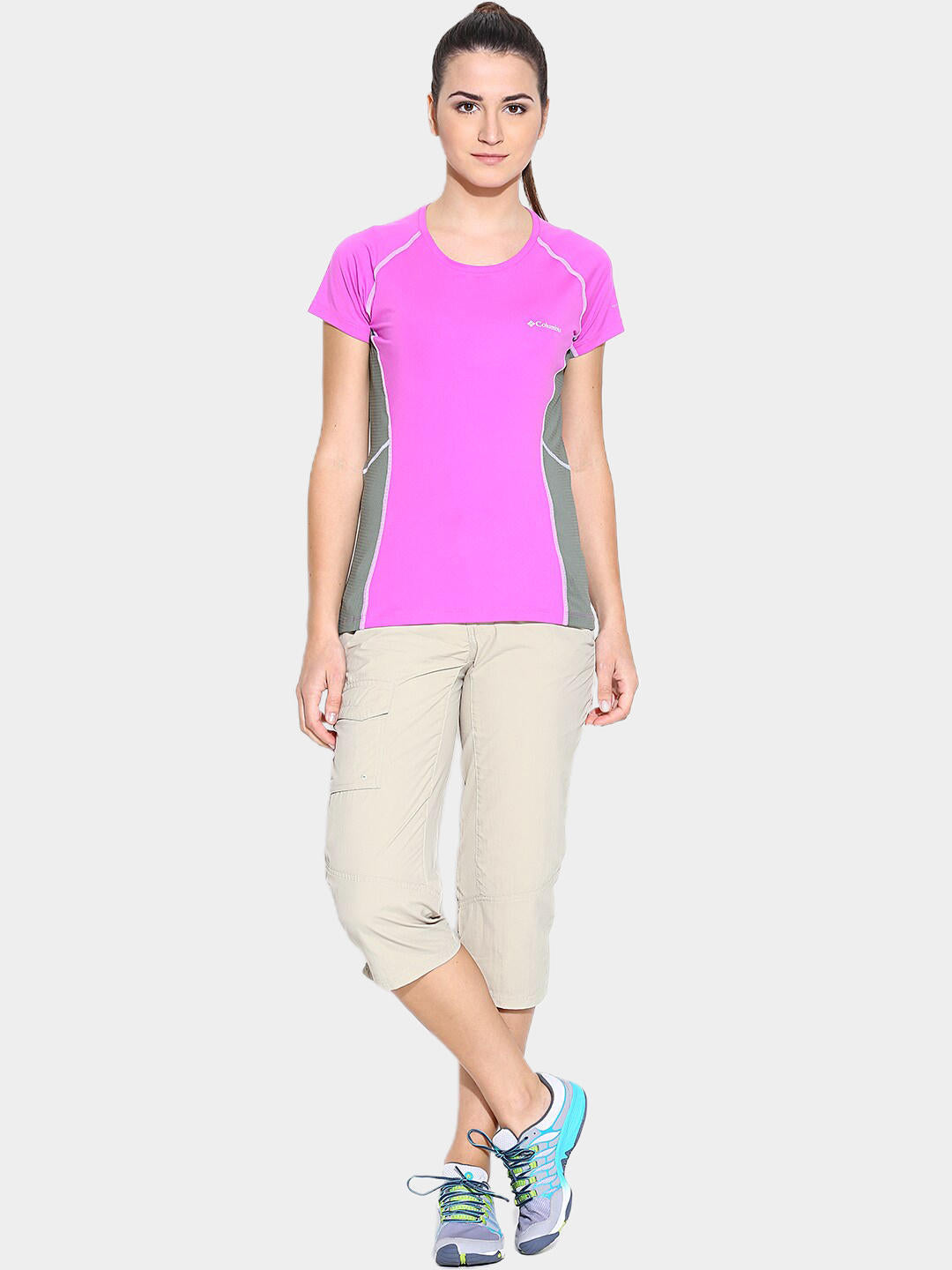 Columbia Women Beige Silver Ridge Capri (Sun Protection)