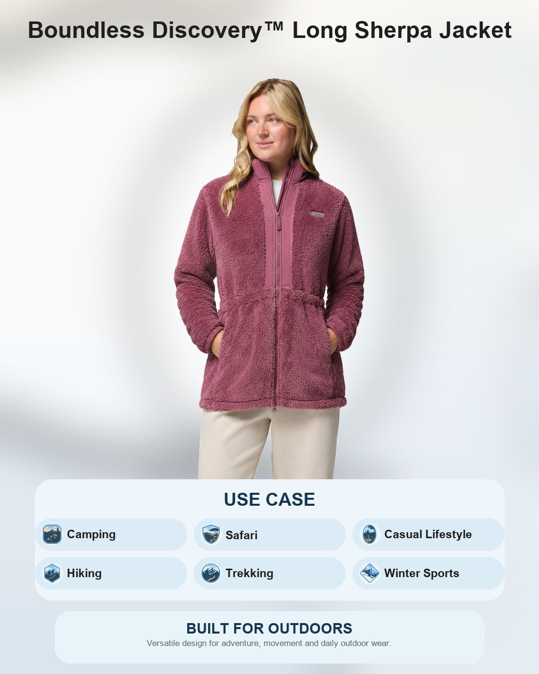 women purple boundless discovery fleece jacket