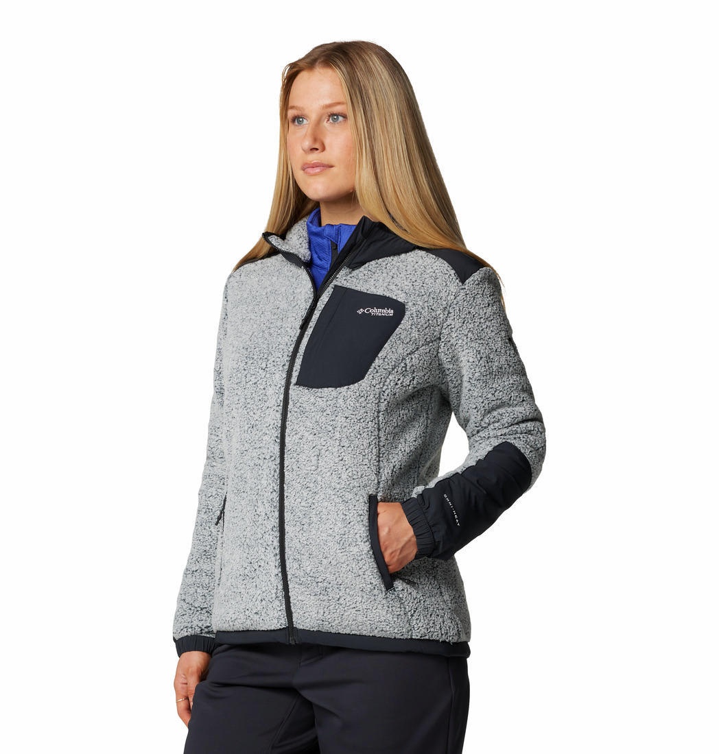 Columbia Womens White Arctic Crest Sherpa Full Zip Jacket