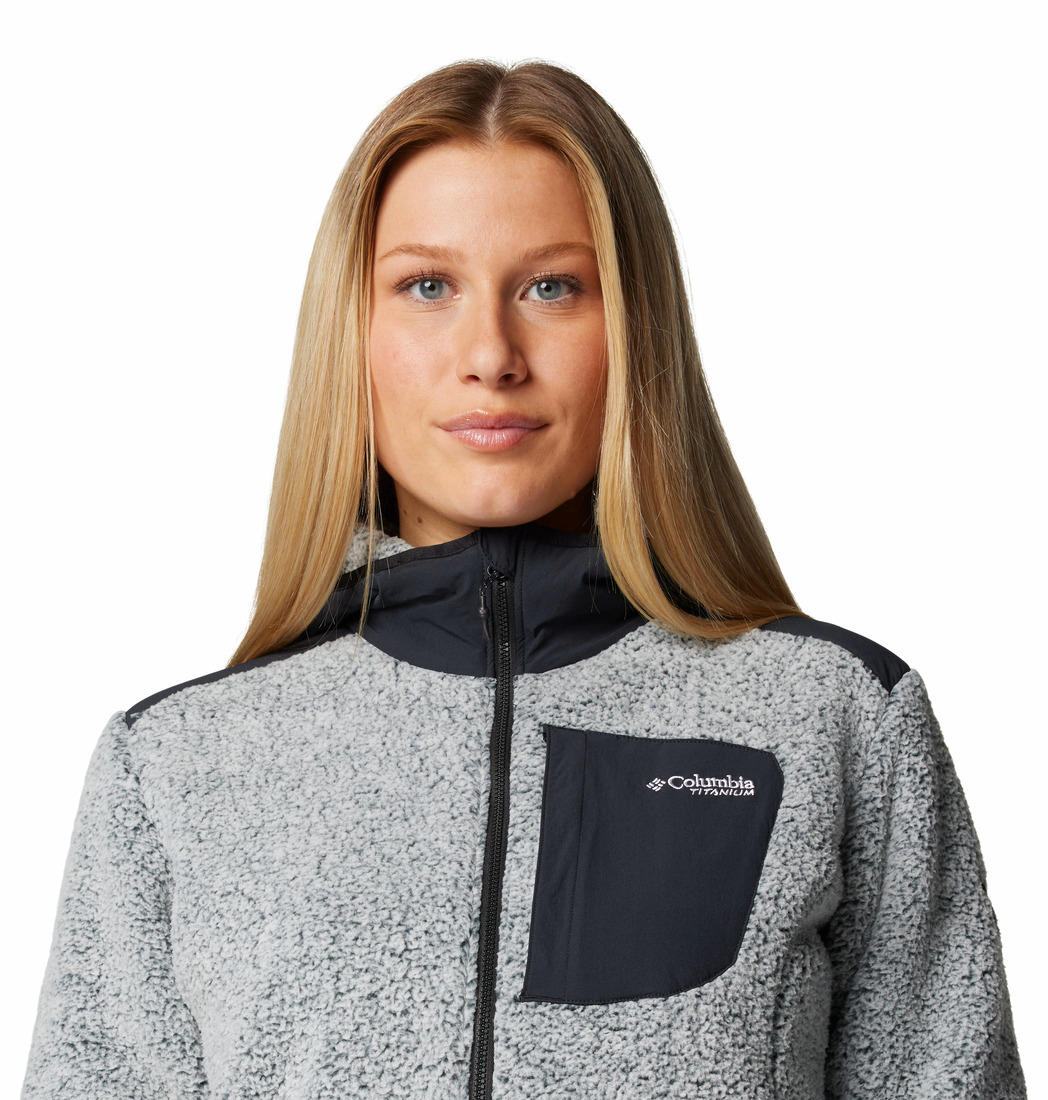 Columbia Womens White Arctic Crest Sherpa Full Zip Jacket