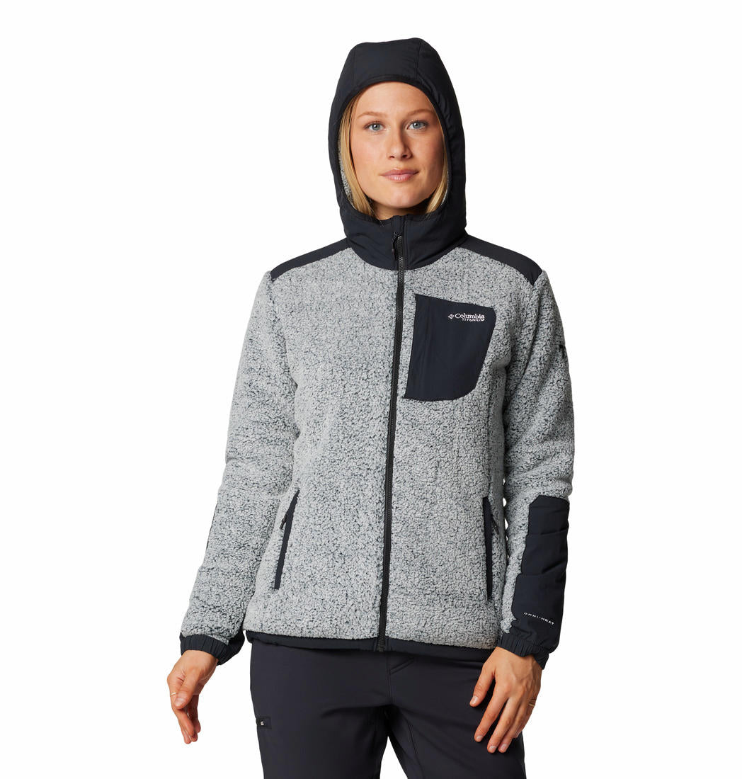 Columbia Womens White Arctic Crest Sherpa Full Zip Jacket