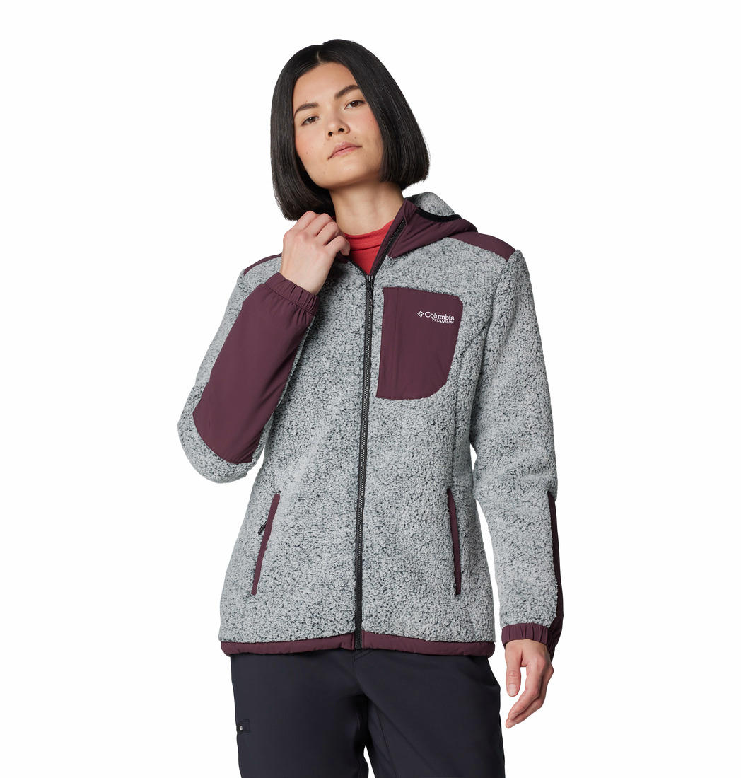 Columbia Womens Red Arctic Crest Sherpa Full Zip Jacket