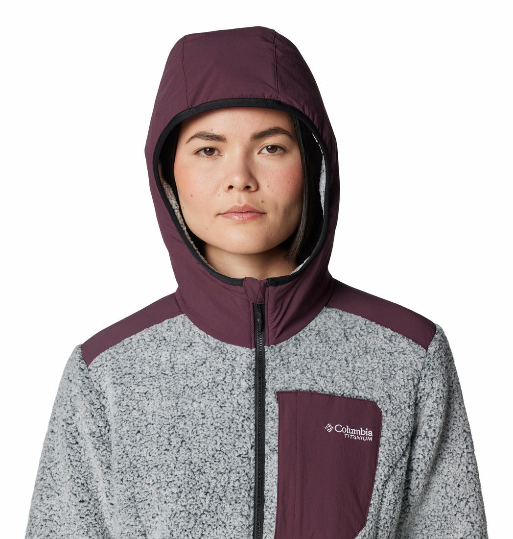 Columbia Womens Red Arctic Crest Sherpa Full Zip Jacket