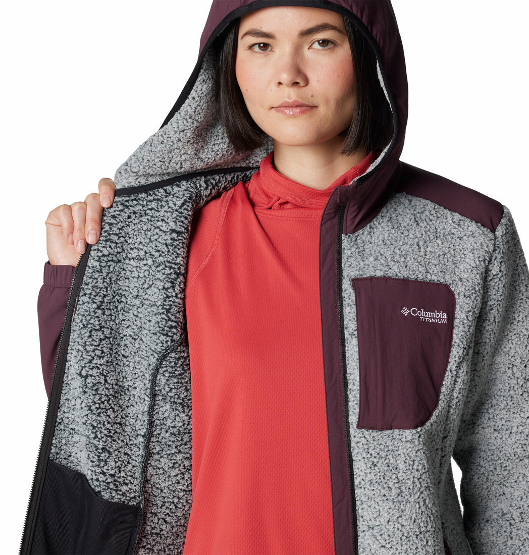 Columbia Womens Red Arctic Crest Sherpa Full Zip Jacket