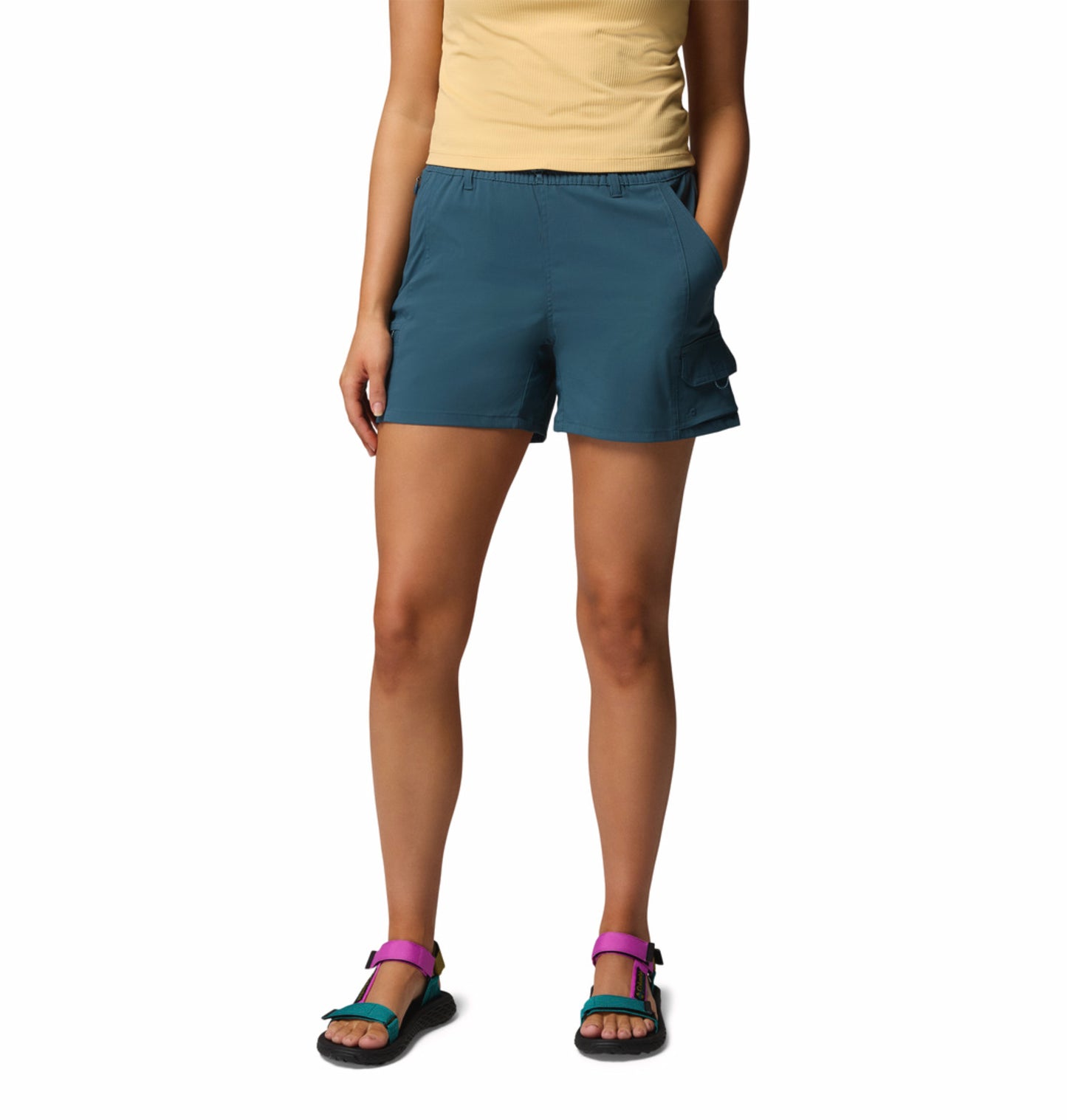 Columbia Women Blue Omni-Shield Weekend Rays Short