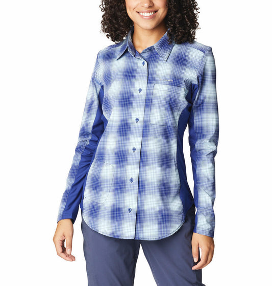 Columbia Women Blue Claudia Ridge Long Sleeve Shirt