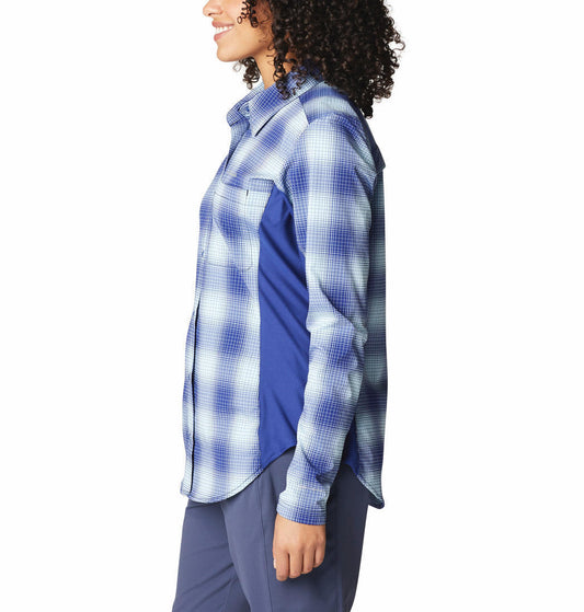 Columbia Women Blue Claudia Ridge Long Sleeve Shirt