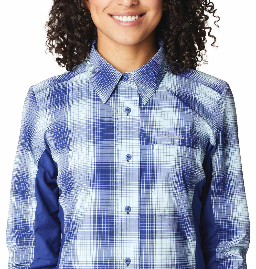 Columbia Women Blue Claudia Ridge Long Sleeve Shirt