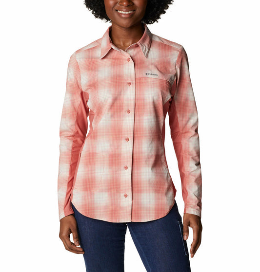 Columbia Women Red Claudia Ridge Long Sleeve Shirt