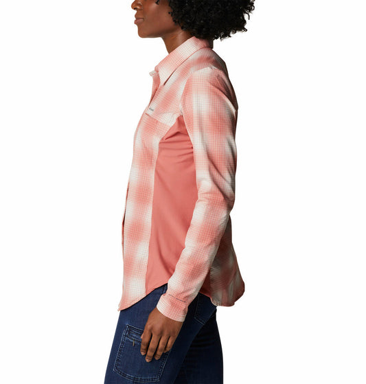 Columbia Women Red Claudia Ridge Long Sleeve Shirt