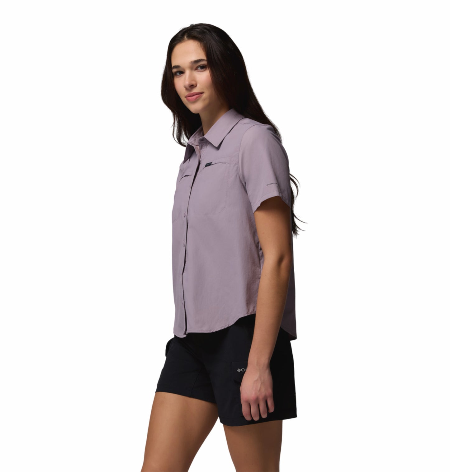 Columbia Women Purple Omni-Shade Silver Ridge 3.0 Short Sleeve Shirt