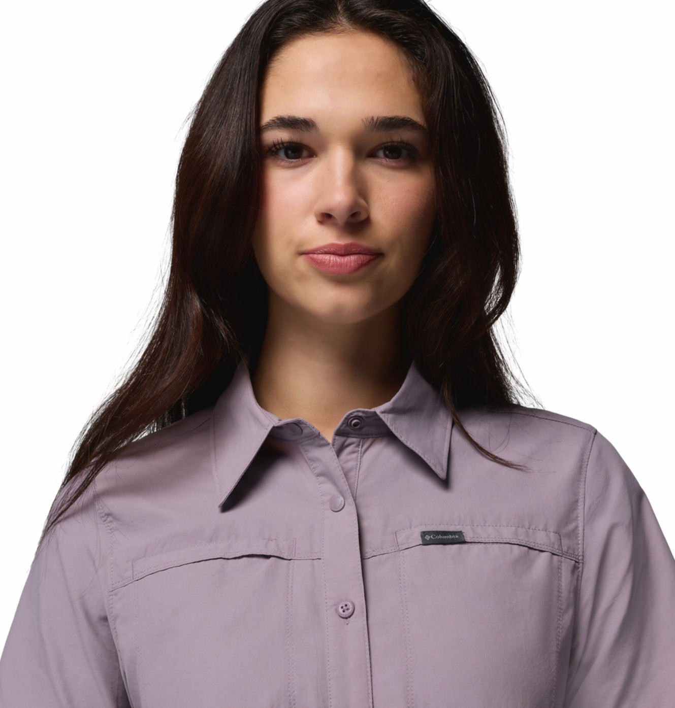 Columbia Women Purple Omni-Shade Silver Ridge 3.0 Short Sleeve Shirt