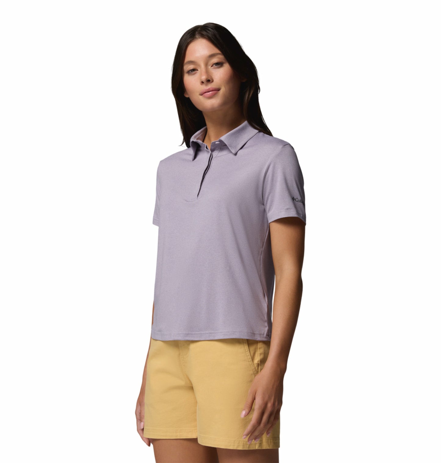 Columbia Women Purple Omni-Shade Parsons Point Polo Tshirt