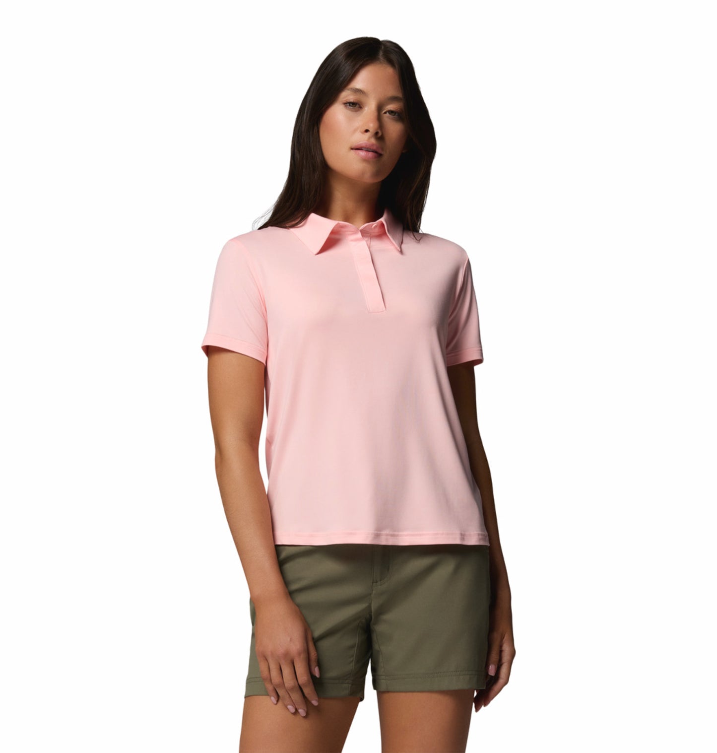 Columbia Women's Parsons Point Polo Shirt in Pink with Omni-Shade