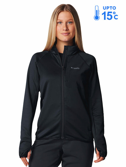 Columbia Women's Black Omni-Wick Triple Canyon Grid Fleece Jacket for Outdoor Comfort