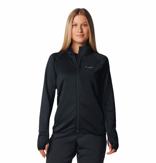 Columbia Womens Black Omni-Wick Triple Canyon Grid Full Zip Fleece Jacket