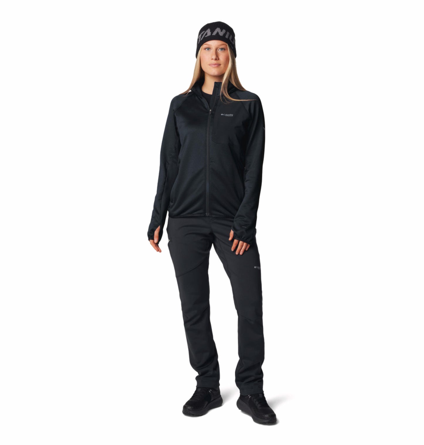 Columbia Womens Black Omni-Wick Triple Canyon Grid Full Zip Fleece Jacket