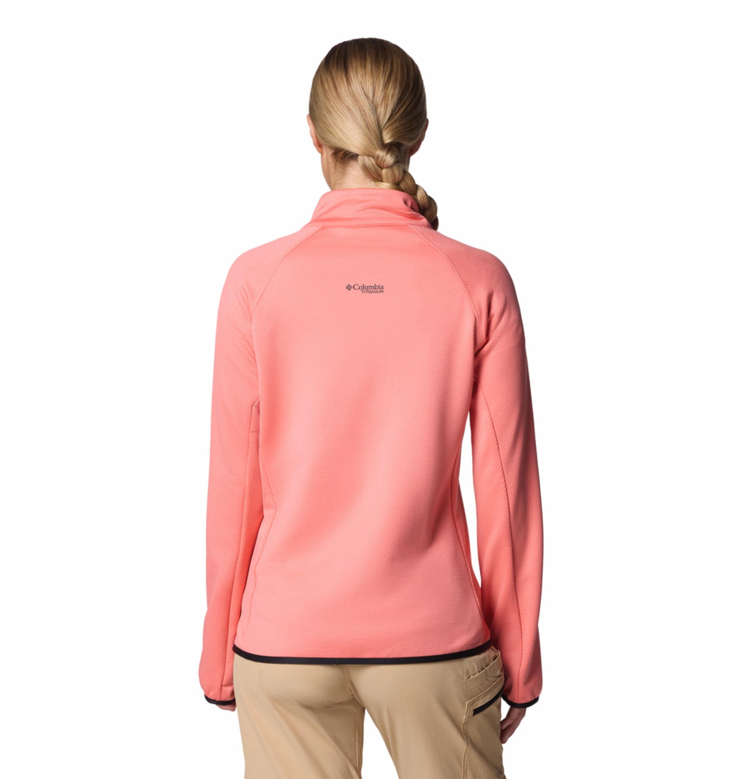 Columbia Womens Pink Omni-Wick Triple Canyon Grid Full Zip Fleece Jacket