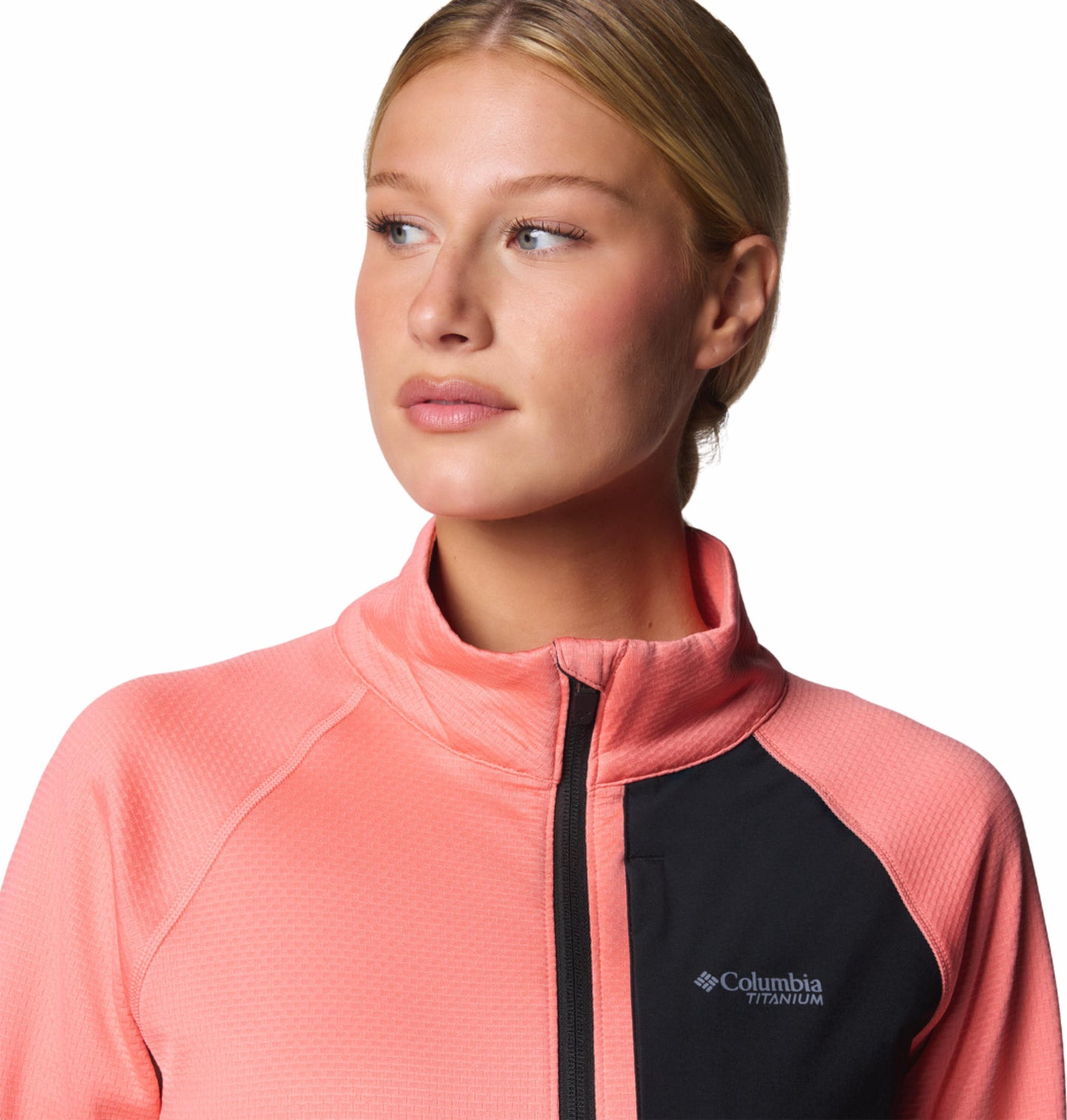 Columbia Womens Pink Omni-Wick Triple Canyon Grid Full Zip Fleece Jacket