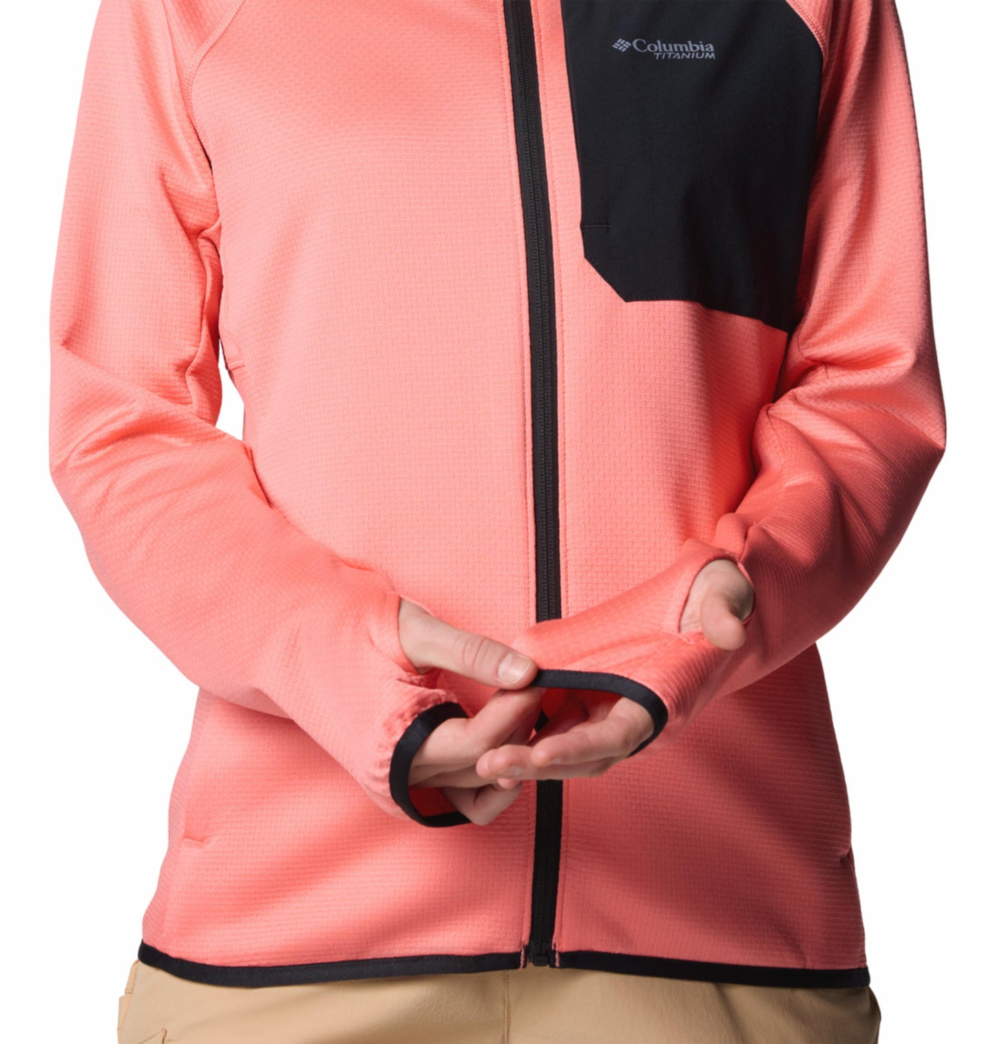 Columbia Womens Pink Omni-Wick Triple Canyon Grid Full Zip Fleece Jacket