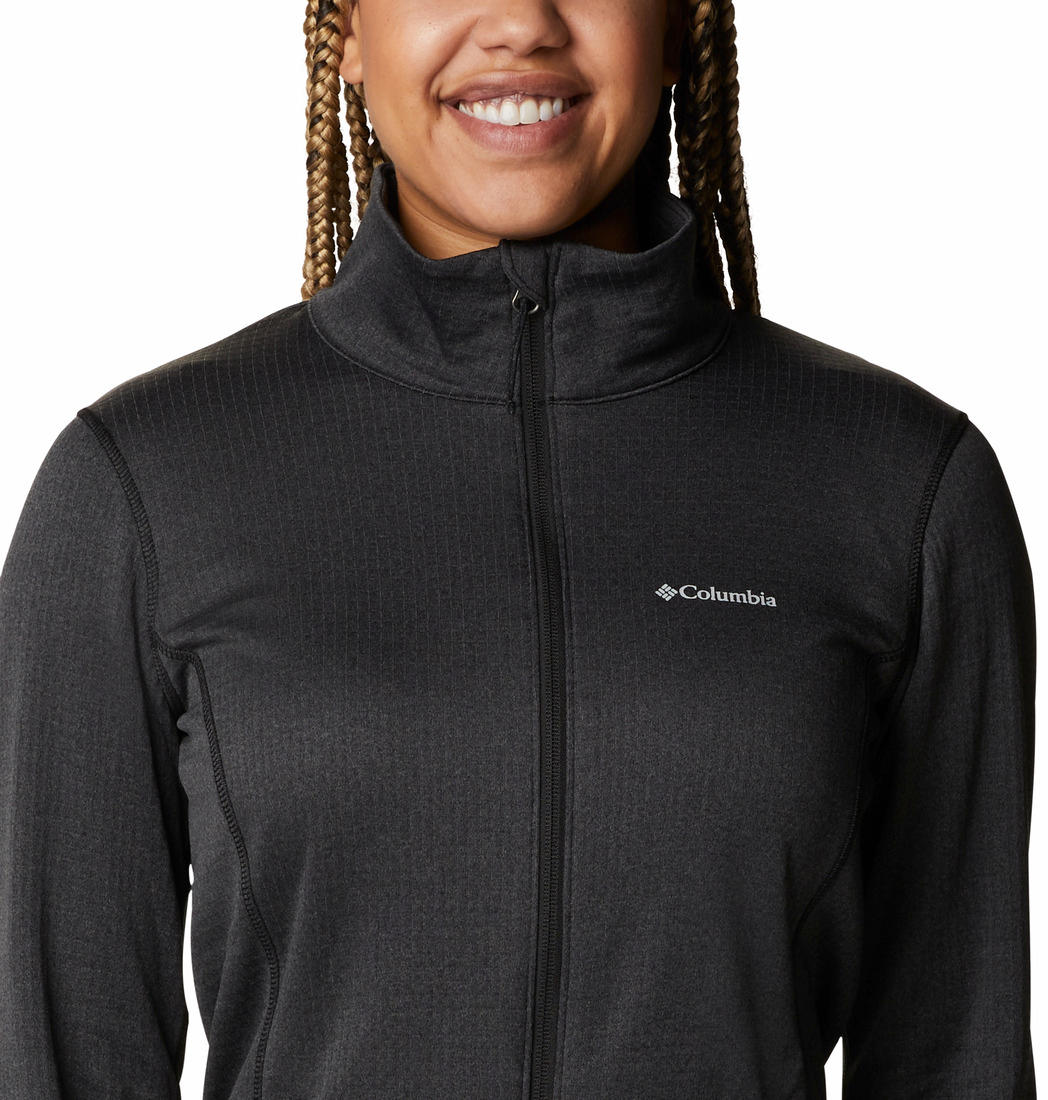 Columbia Women Black W Park View Grid Fleece Full Zip Fleece Jacket