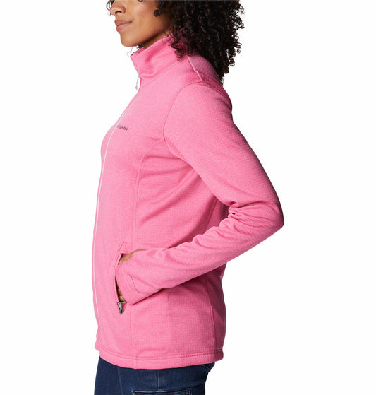Columbia Women Pink W Park View Grid Fleece Full Zip Fleece Jacket