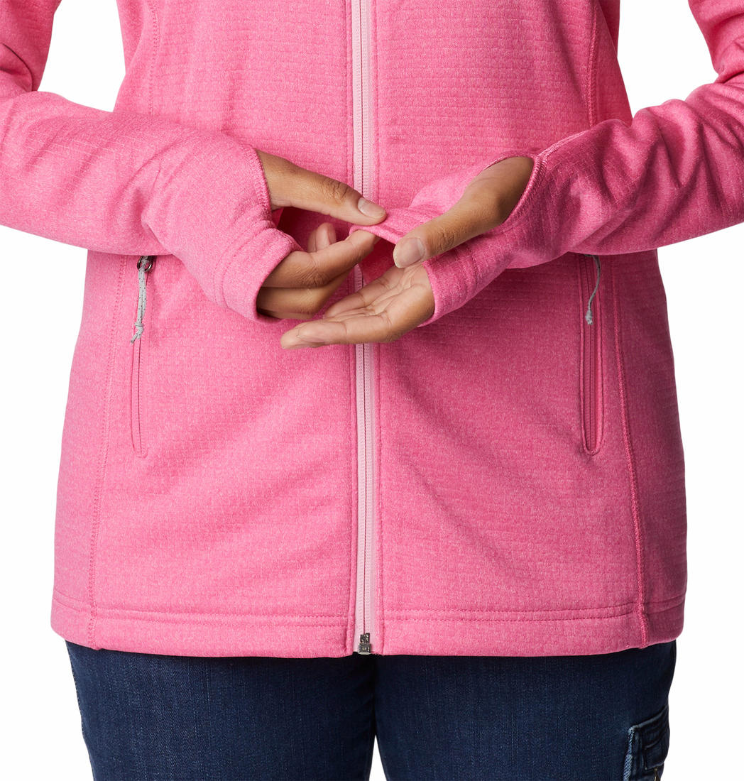 Columbia Women Pink W Park View Grid Fleece Full Zip Fleece Jacket