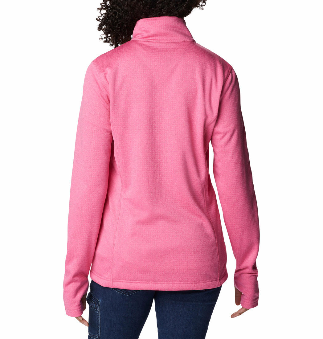 Columbia Women Pink W Park View Grid Fleece Full Zip Fleece Jacket