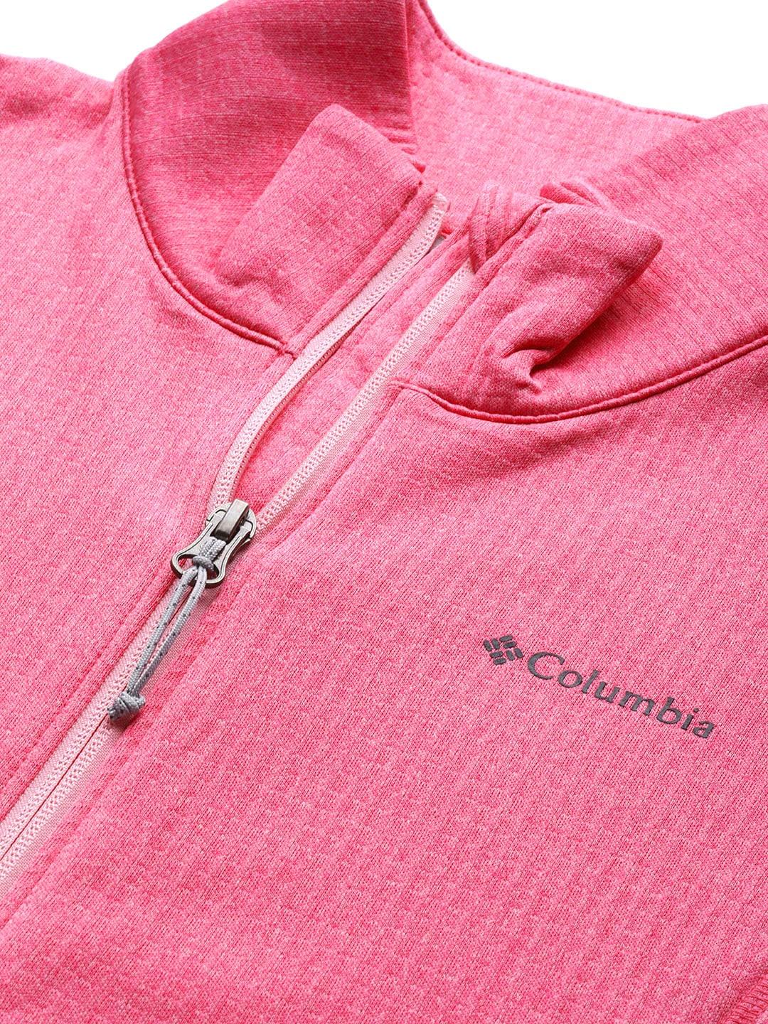 Columbia Women Pink W Park View Grid Fleece Full Zip Fleece Jacket