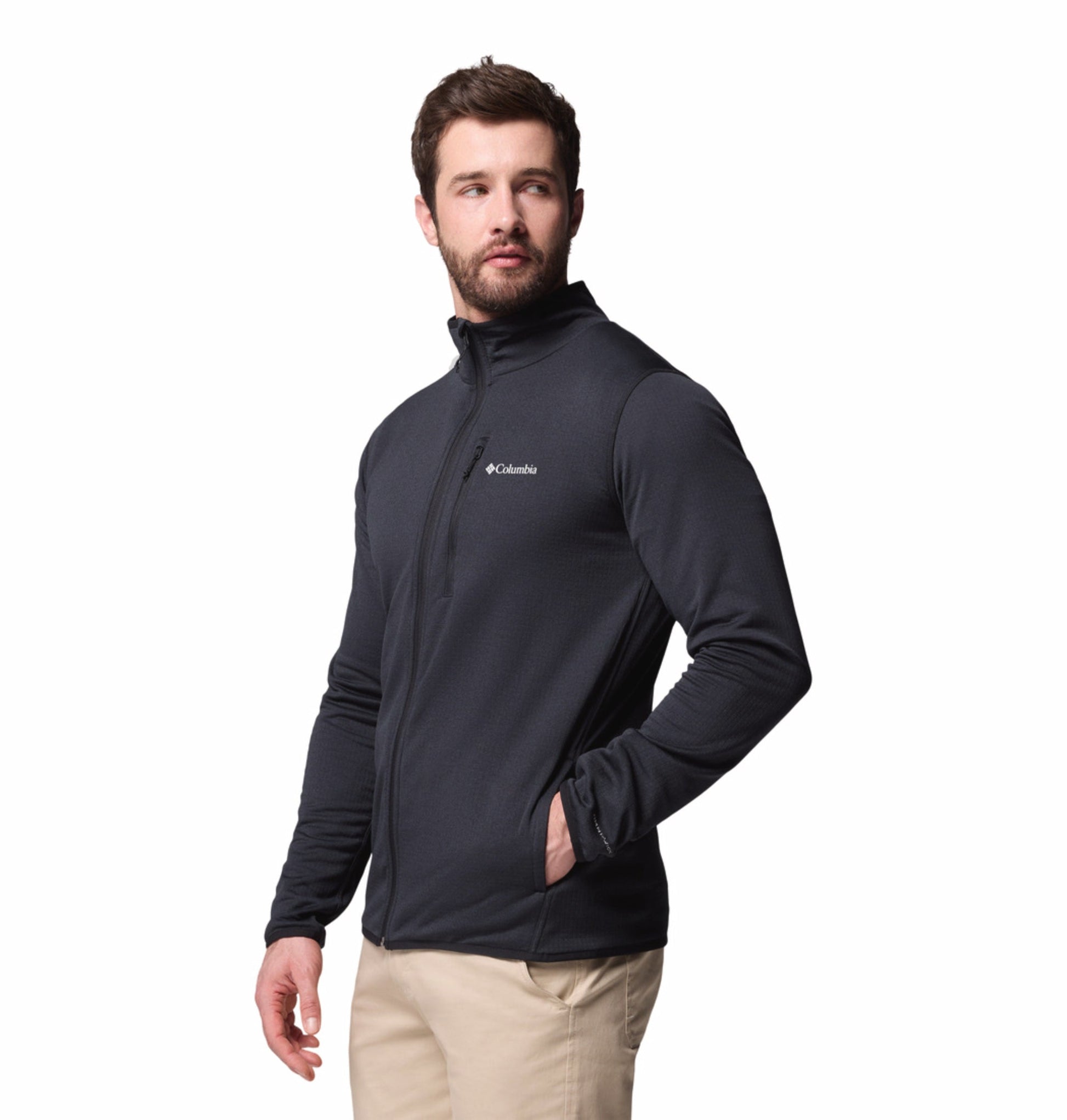 men black omni wick essential hike grid fleece jacket plus size