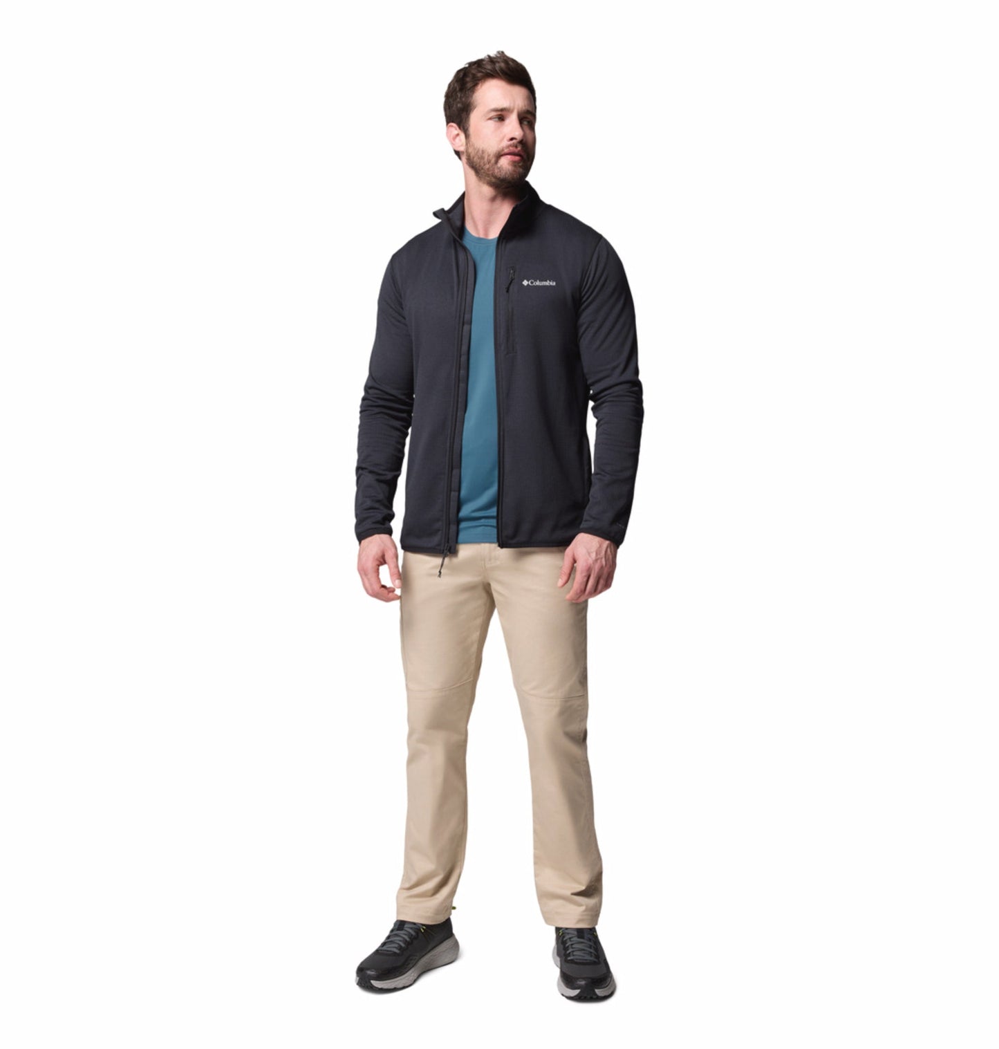 men black omni wick essential hike grid fleece jacket plus size