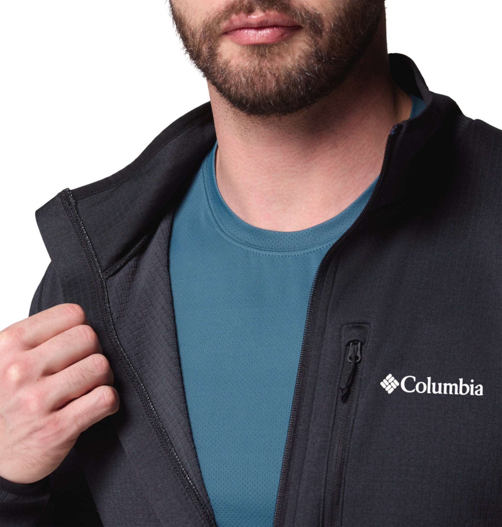 men black omni wick essential hike grid fleece jacket plus size