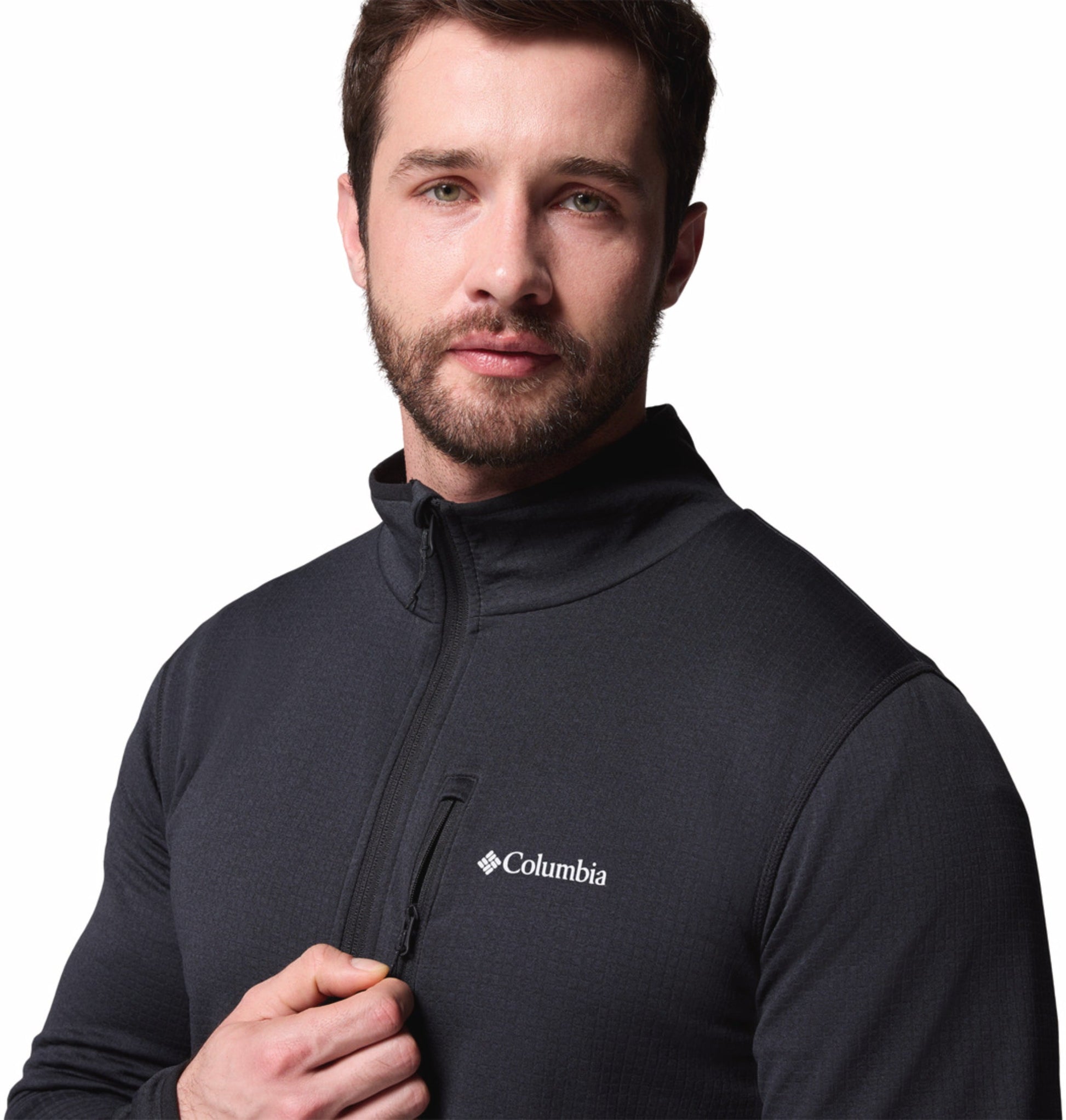men black omni wick essential hike grid fleece jacket plus size
