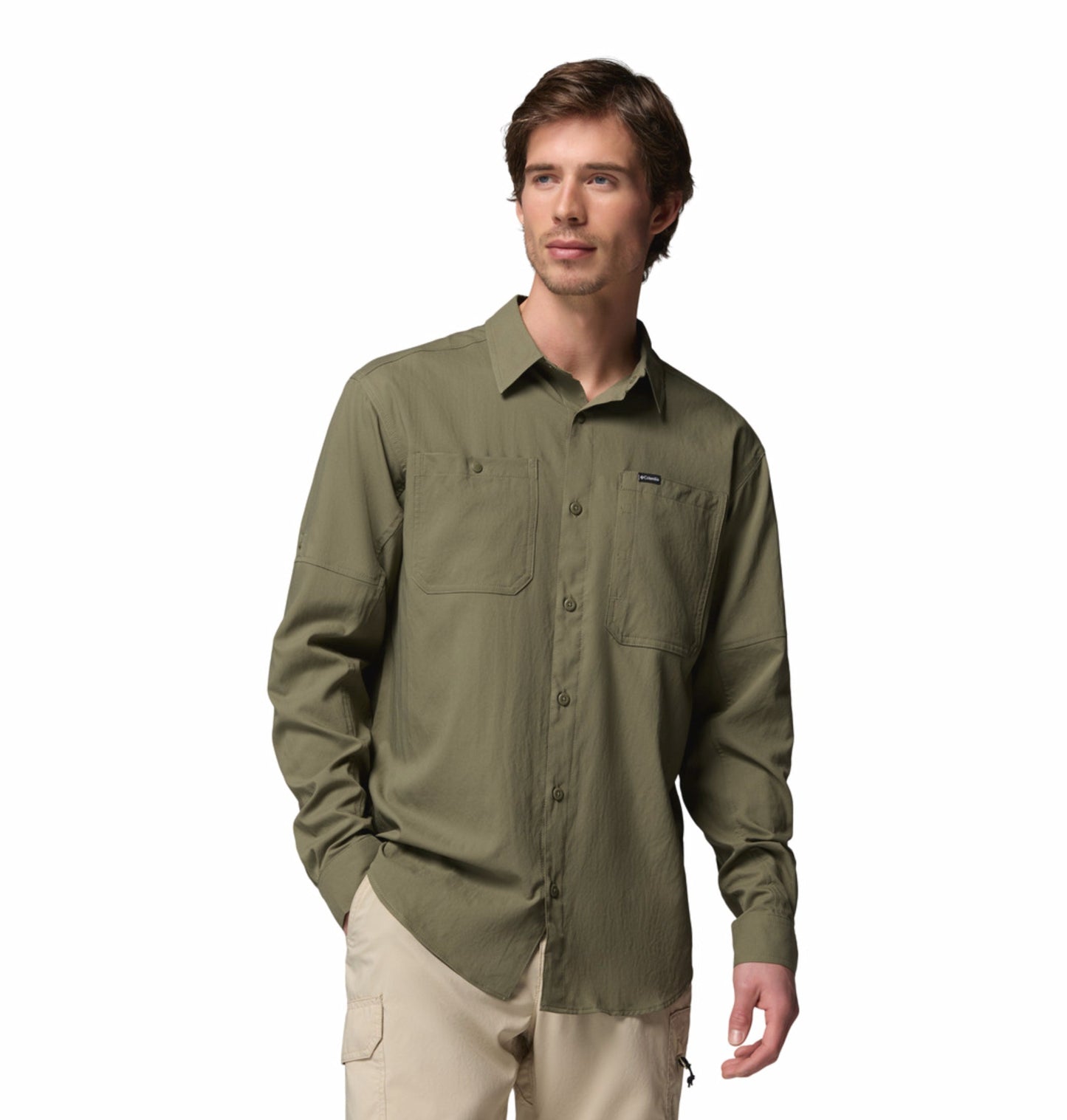 men green omni shade silver ridge utility ii long sleeve shirt plus size