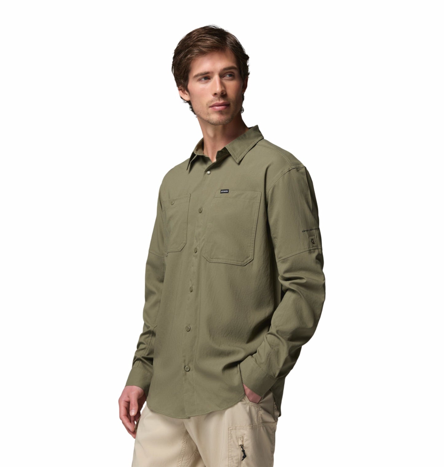 men green omni shade silver ridge utility ii long sleeve shirt plus size