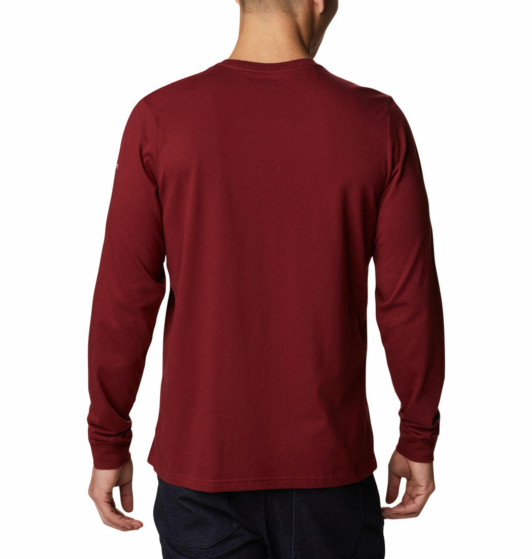 Columbia Men Red Brighton Woods Graphic Long Sleeve