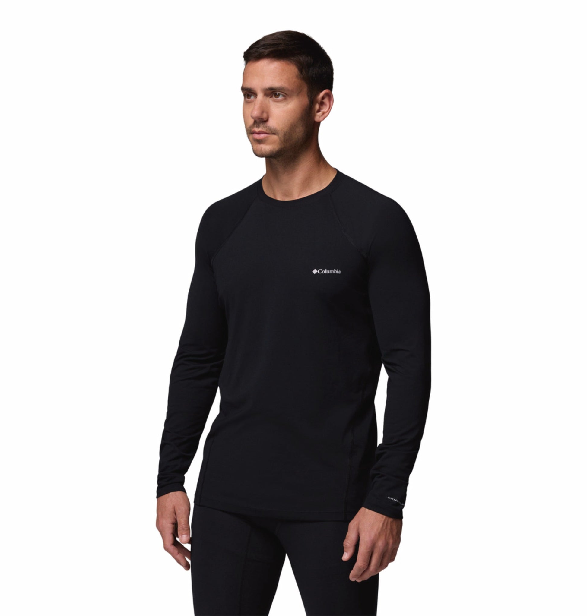 men black omni heat reflective midweight stretch baselayer top plus size