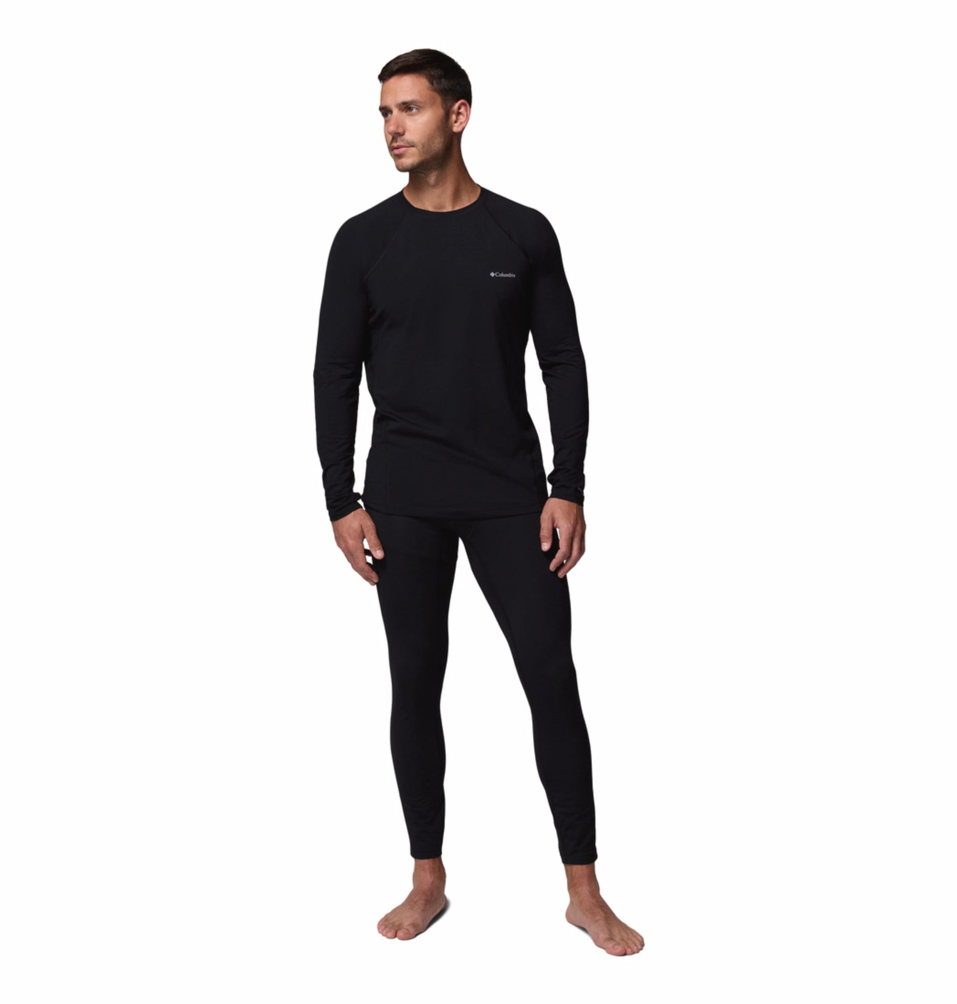 men black omni heat reflective midweight stretch baselayer top plus size
