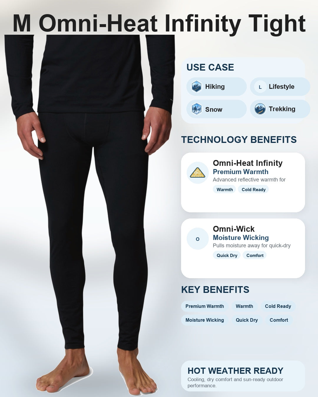 men black omni heat infinity omni heat infinity baselayer bottom plus size