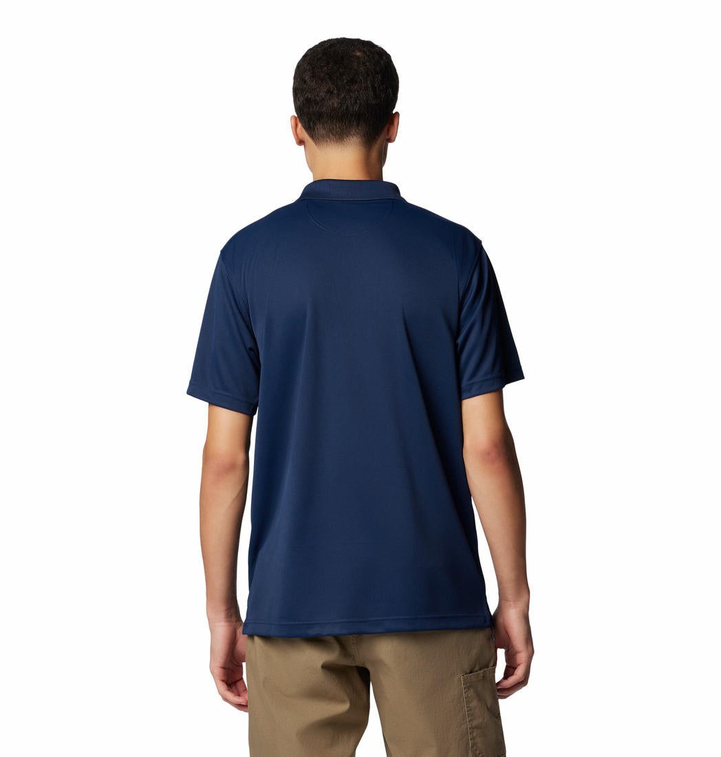 A Men Wearing Columbia Men Blue Utilizer Polo (Sun Protection)