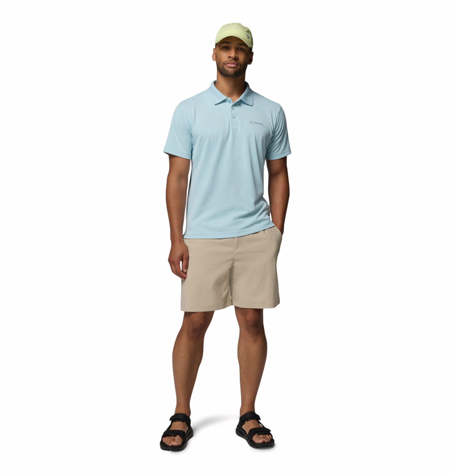 Columbia Men’s Blue Omni-Shade Utilizer Polo Shirt for Sun Protection