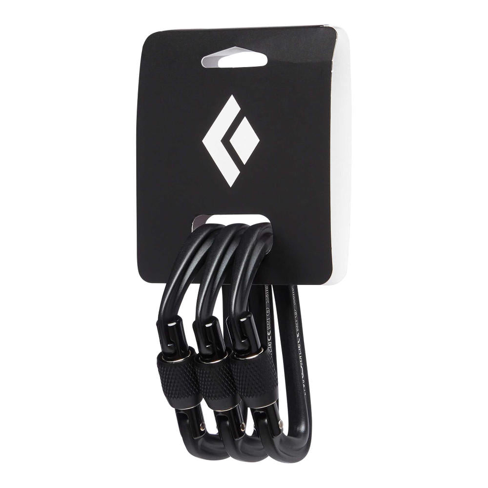 Black Diamond Unisex Black Hotforge Scrwgt Carabiner 3 Pack