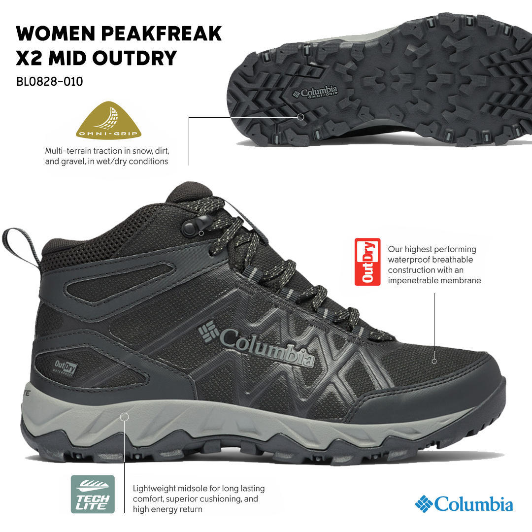 Columbia Women Black PEAKFREAK X2 MID OUTDRY