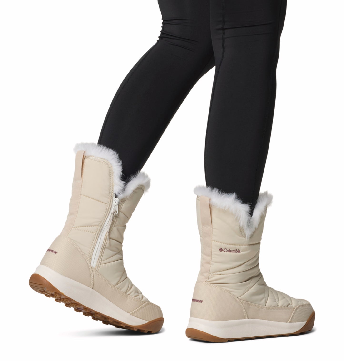 Columbia Women Beige OmniHeat Reflective Minx Slip V Waterproof Snow Sports Boots