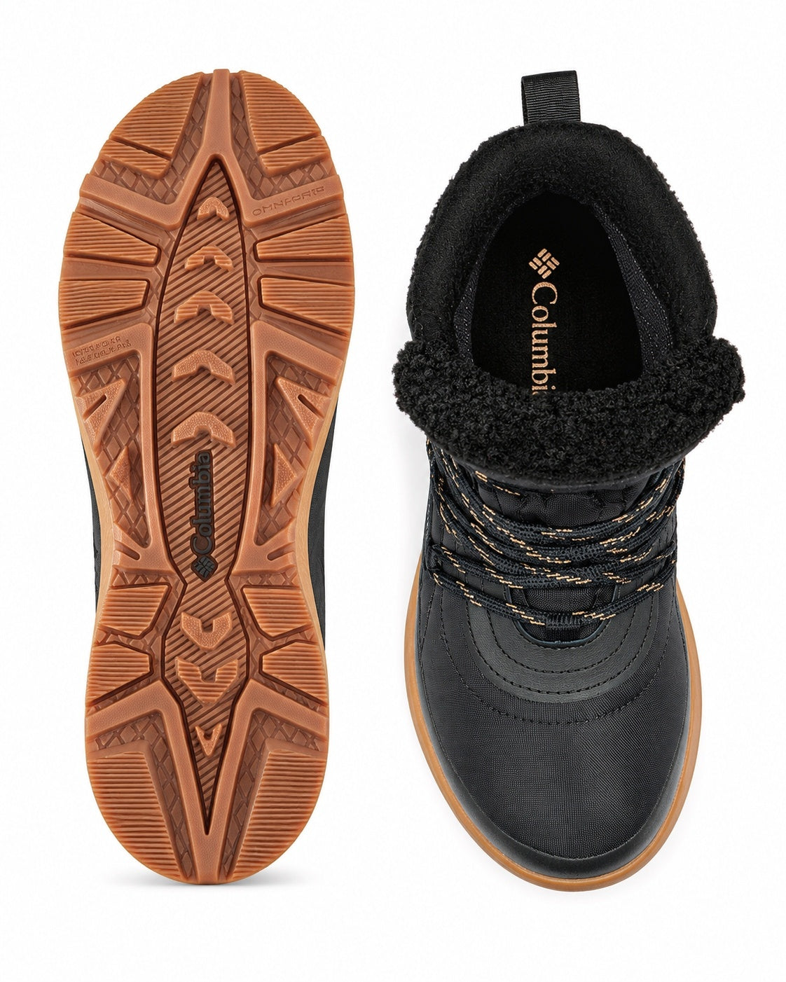 Columbia Women Black Omni-Heat Reflective Red Hills Shoes