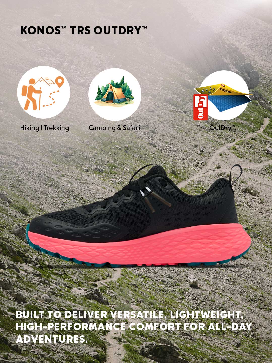 Columbia Women Black OutDry Konos TRS Waterproof Hiking Shoes