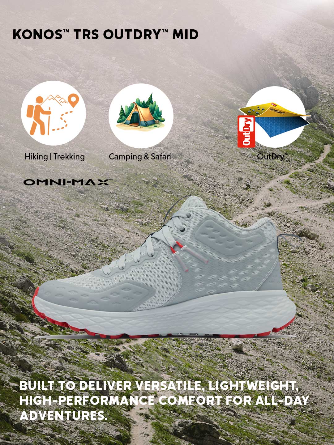 Columbia Women’s Grey OutDry Konos TRS Waterproof Hiking & Trekking Shoes