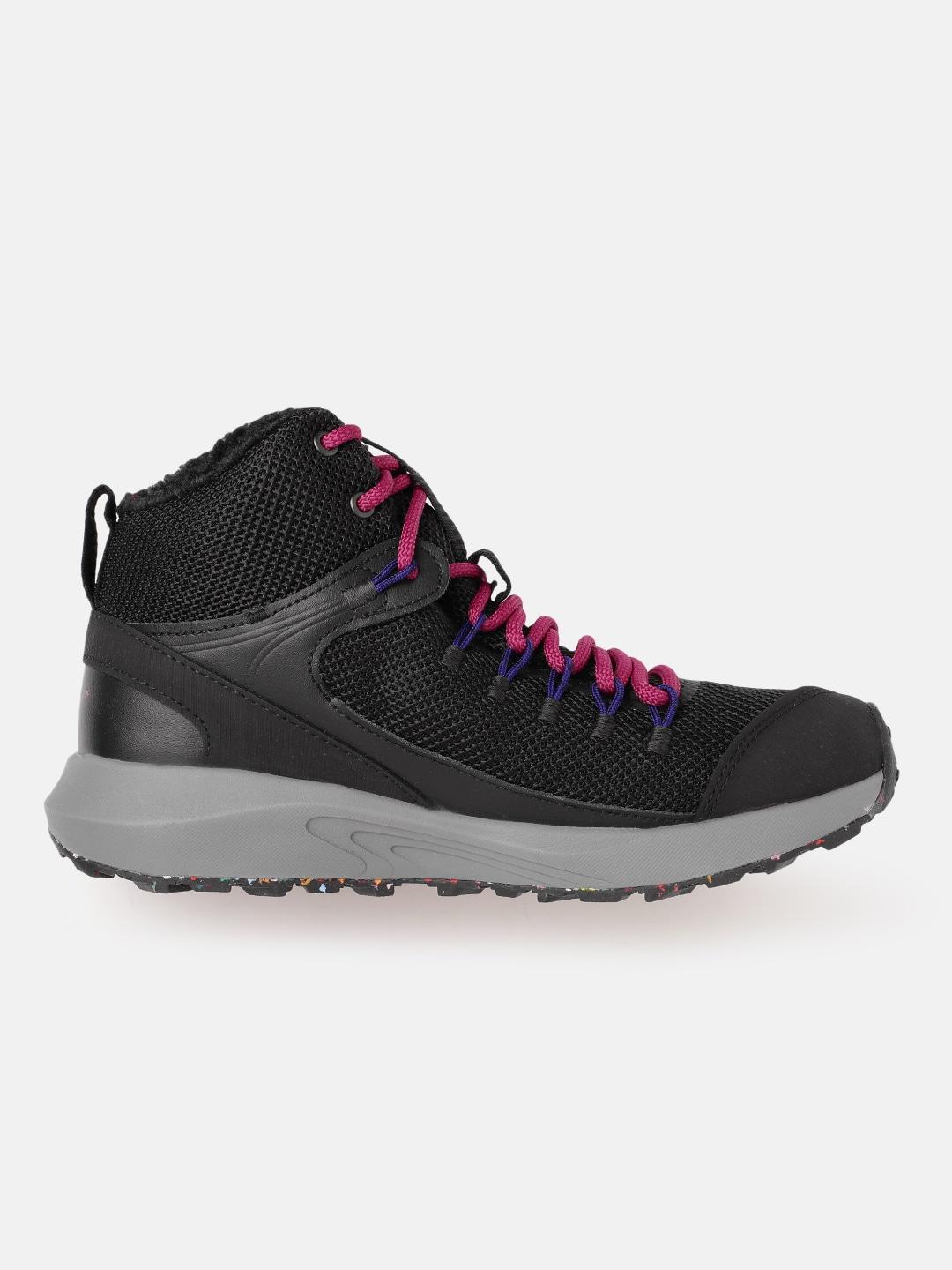 A Women Wearing Columbia Women Black TRAILSTORM MID WATERPROOF OMNI HEAT